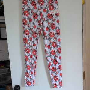 Pants for Kids - White with Red Print
